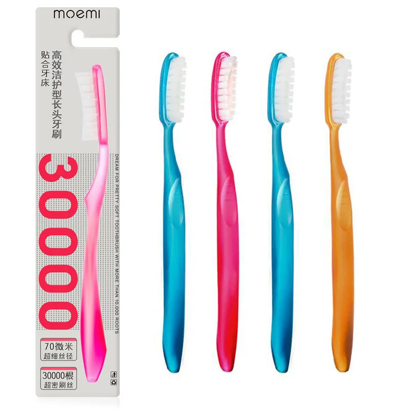 Three-sided Large Brush Head Toothbrush with Soft Bristles and 10,000 Tufts of Bristles, Large Size, Individually Packaged