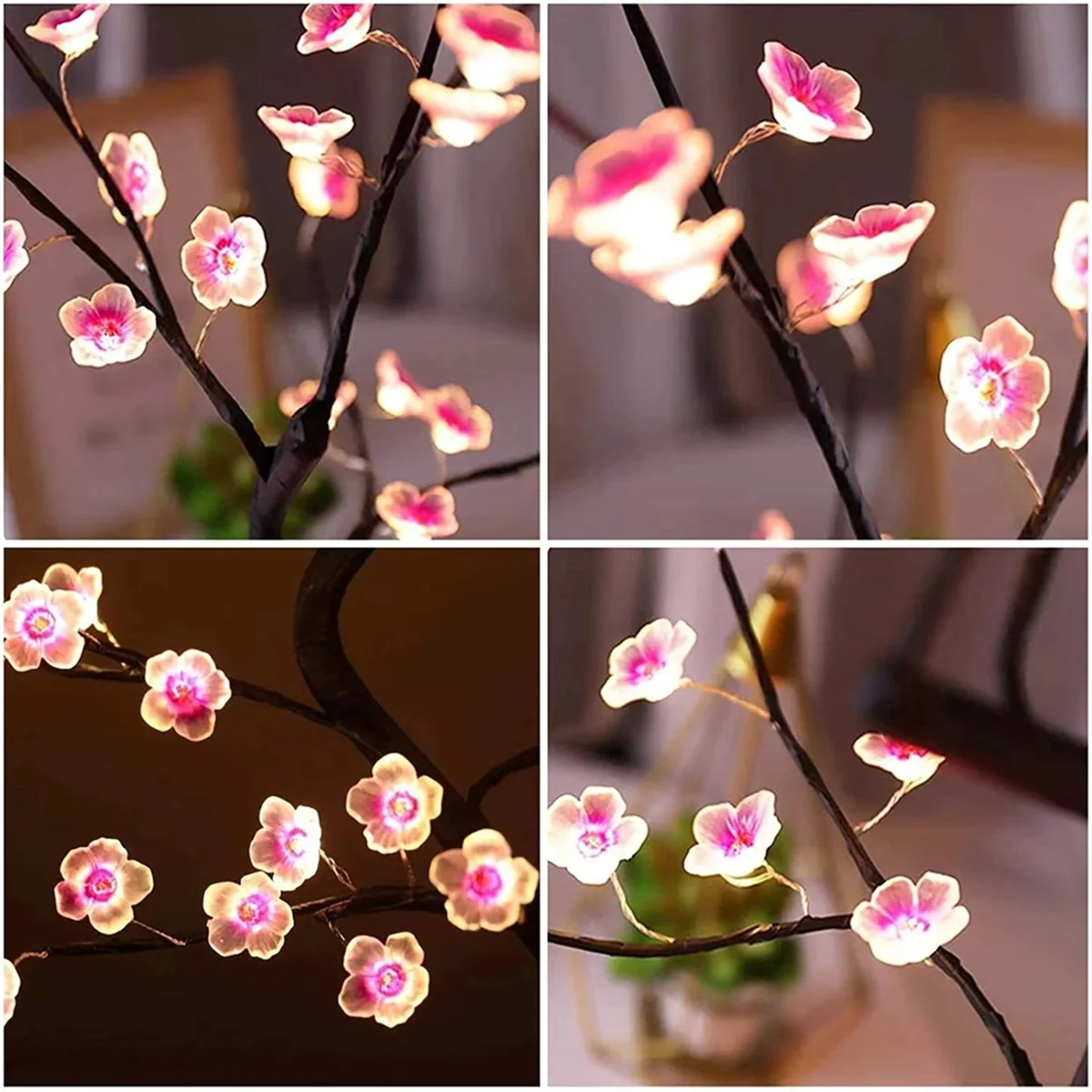 

Table Tree Night Light USB/Battery Powered Touch Switch Artificial Bonsai Blossom Desktop Tree LED Lamp