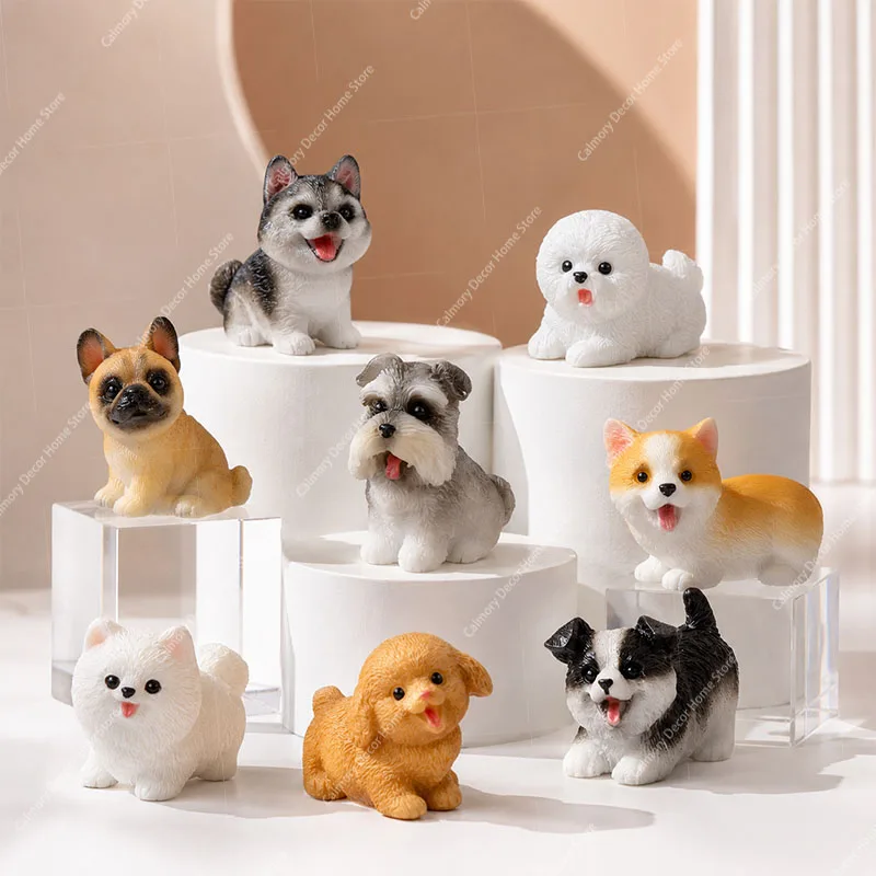 Home Decoration Cute Desktop Gifts Cartoon Simulation Edge Hang Cat Dog Car Center Console Ornaments Decoration Accessories