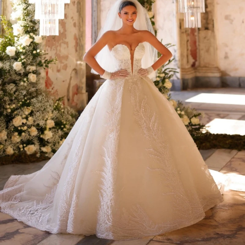 

Luxury Champagne Dubai Arabic Mermaid Wedding Dresses Applique Lace Beading Court Train Wedding Dress Bridal Gowns