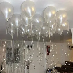 10pcs 12 Inch Pearl White Latex Balloons for Valentine's Day, Wedding, Birthday Party Decoration, Baby Shower Decorations