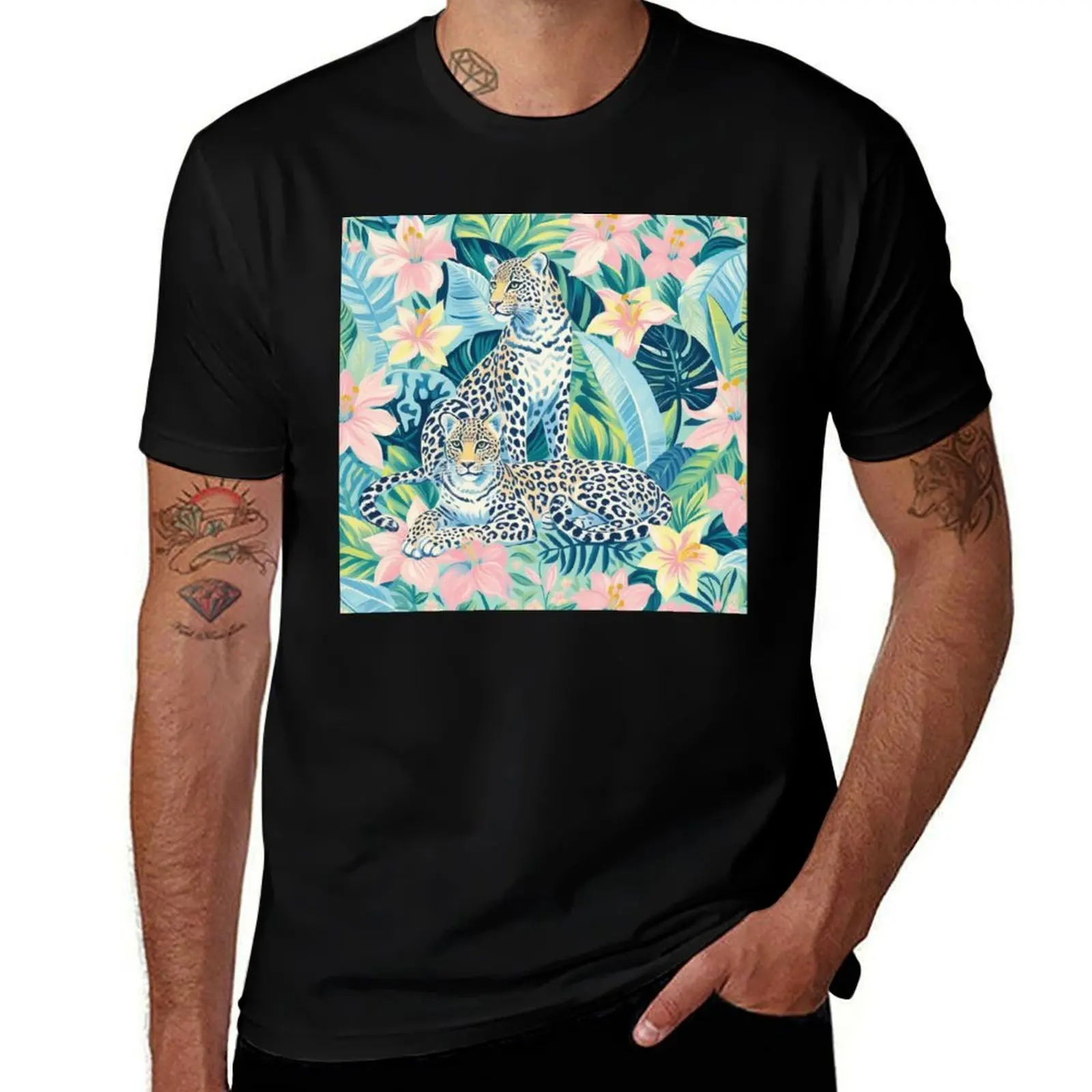 

lilly pulitzer inspired: Palm Beach Leopard T-Shirt cotton man t-shirts affliction shirts kawaii clothes mens t shirts