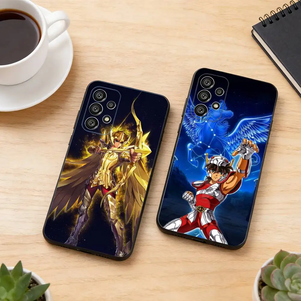 Saint Seiya Knights Z-Zodiac Phone Case For Samsung S25,S24,S21,S22,S23,S30,Ultra,S20,Plus,Fe,Lite,Note,10,Black Cover