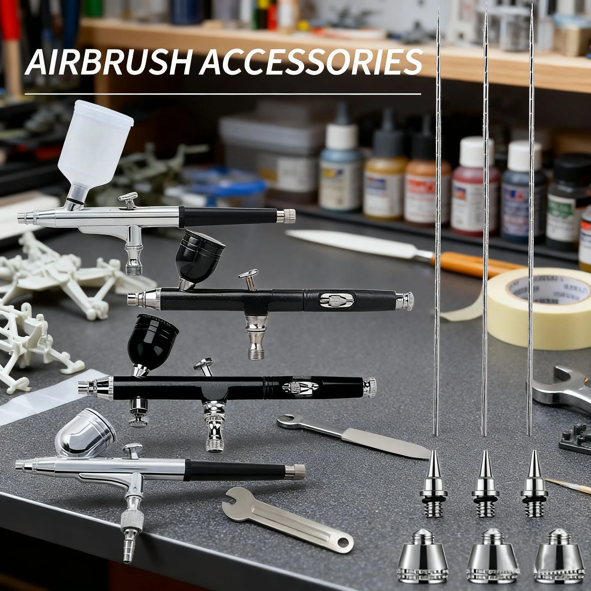 

Инструмент для замены насадки и иглы для аэрографа, комплект аксессуаров для многих типов аэрографа, запасные части 0,2 мм, 0,3 мм, 0,5 мм, 10 шт.