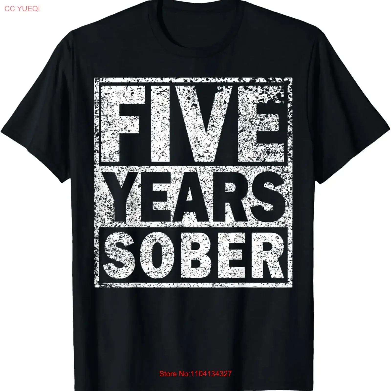 Five Year Sober 5 Years Sobriety Anniversary T Shirt  vintage Washed Breathable homme Slightly Soft streetwear