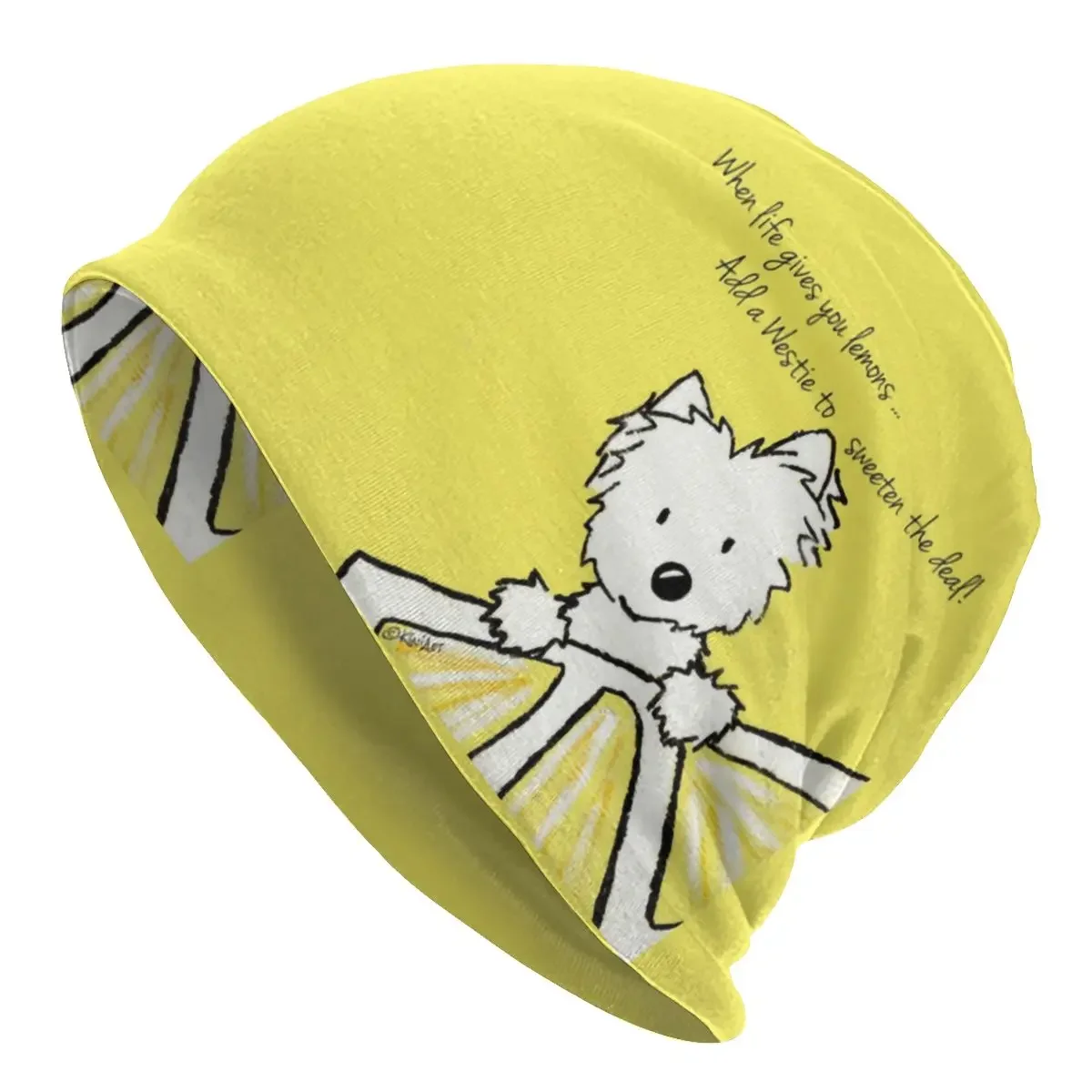 

Custom Life Lemons Westie Dog Beanies Caps For Unisex Fashion Winter Warm Knit Hat Adult West Highland White Terrier Bonnet Hats
