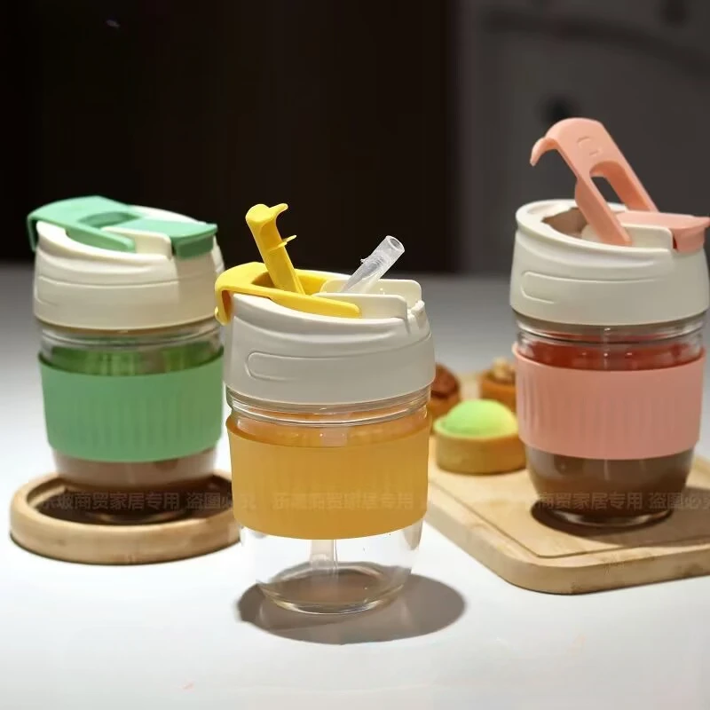 Drinking Glasses Dual Drinking Cup Portable Glass Water Bottle Women Summer Office Coffee Cup