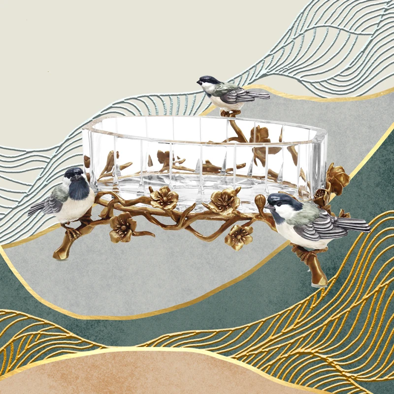 ديكور اليعسوب النحاسي والسيراميك الكلاسيكي الجديد القابل للتصرف، وعاء الفاكهة لتزيين المنزل #2