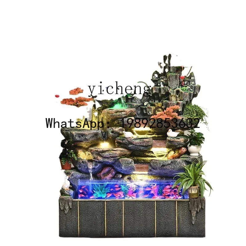 LYY rockery flowing water fountain fish tank living room feng shui wheel entrance alpine circulation waterscape ornament
