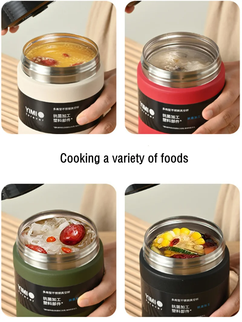 550ml Stainless Steel 316 Braised Flask Thermal Lunch Box Stew Beaker Adult Students Leak-Proof Vacuum Flask Tumbler