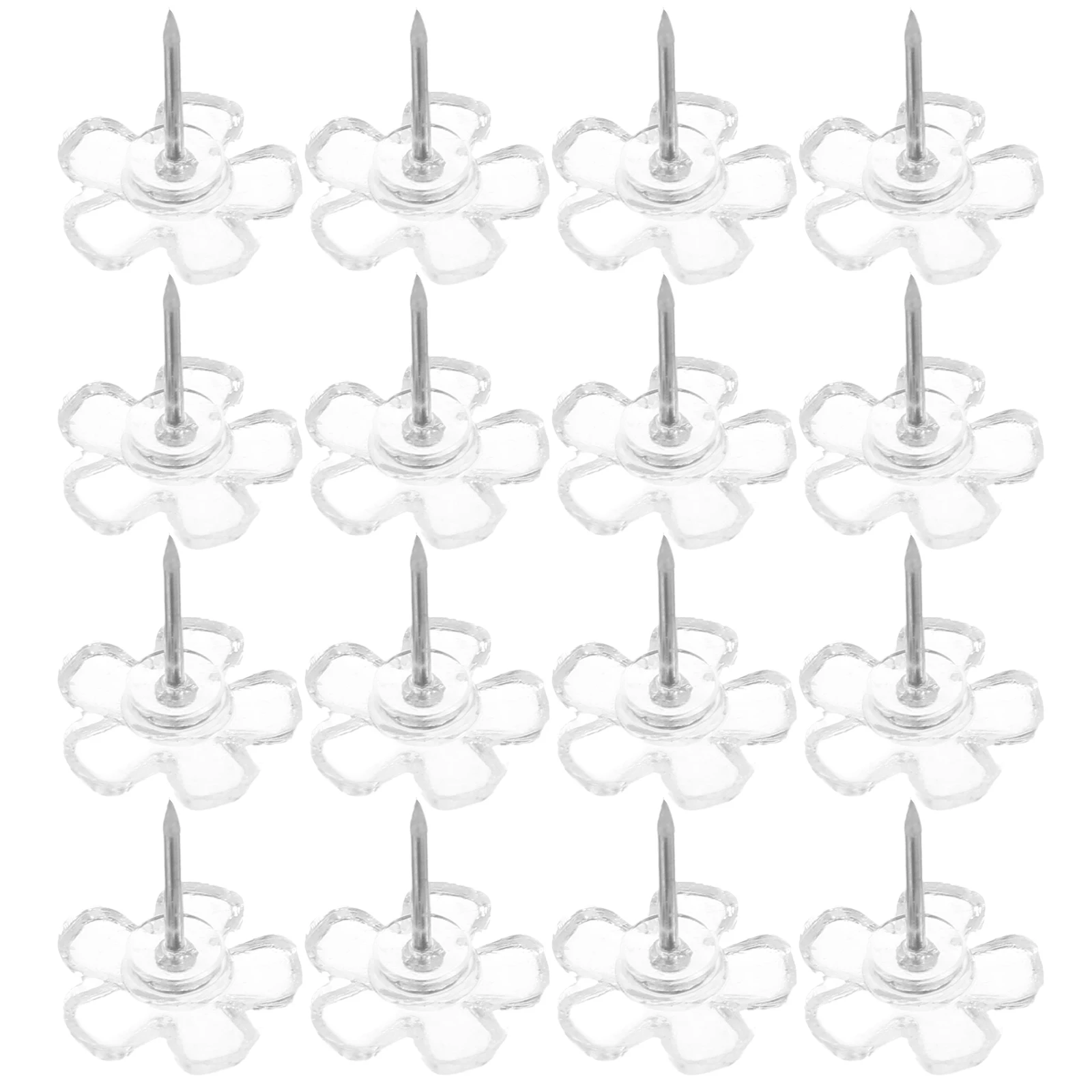 

100 Pcs Transparent Pushpins Thumbtacks Clear Bulletin Board Tacks Decorative Map Pins Creative Flower Nails Plastic