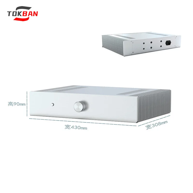TOKBAN High Efficiency Heat Dissipation Class A SD4309A All Aluminum Amplifier Chassis with External Heatsinks