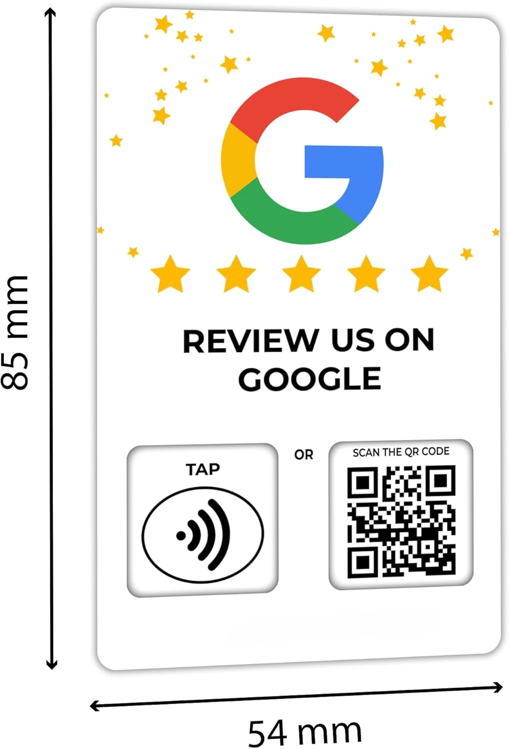 Custom Social Review Tap Card  Review QR Code Contactless Review Card  NFC Tap Card