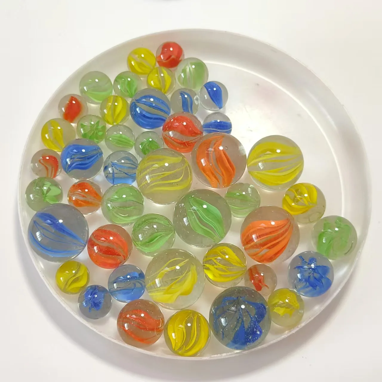 10/50PCS 25/14mm Colorful Glass Marbles - Marble Run Game Solitaire Toy Vase Filler Fish Tank Decor Home Fun Gift For Kids