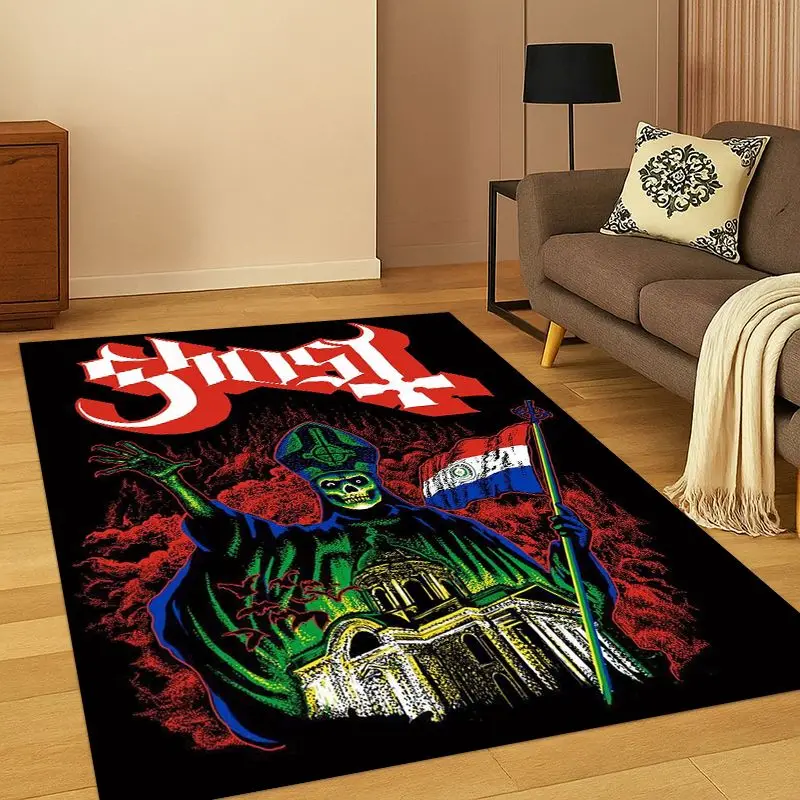 Rock Metal Dark Ghost Band Papa Emeritus Living Room Non-Slip Area Rug Soft Carpet for Bedroom  Sofa,Home Decor Doormat