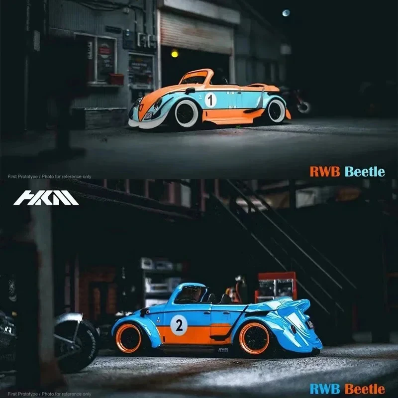 

HKM 1:64 RWB TYPE 1 Two Colors Alloy Diorama Car Model Toys