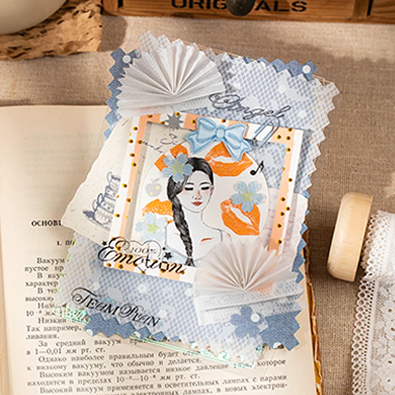 Mr.Paper 20Pcs/Pack Weave Dream Echo Series Card Stock Material Paper Vintage Plaid & Lace for Journal Scrapbook DIY Background view 4