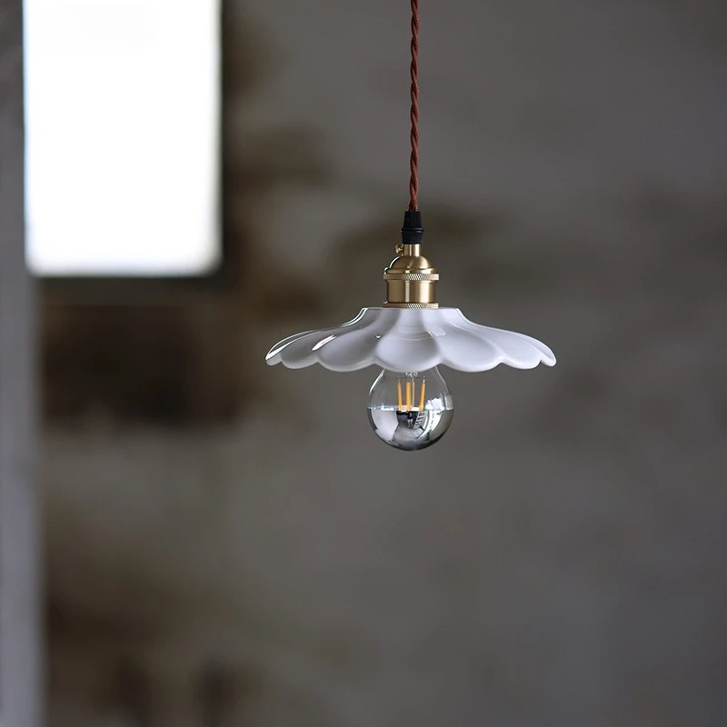 

Japanese Retro Ceramic Pendant Lamps Restaurant Bar Homestay Bedroom Cafe Bedsides Brass Artistic Decor Indoor Lighting Fixtures