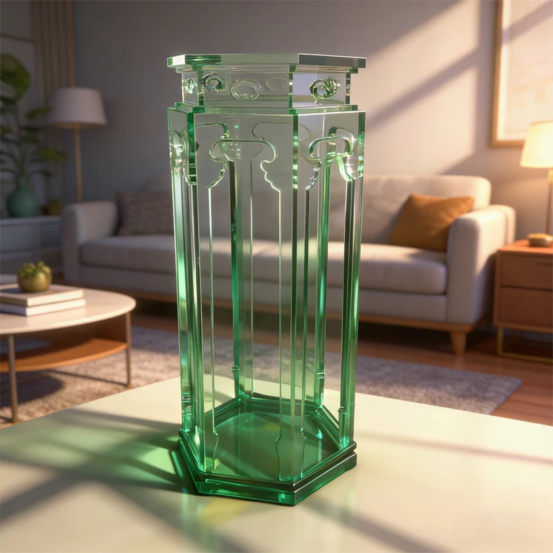 New Design New Chinese Style Acrylic Potted Plant Rack Hexagonal Shape Green Plant Rack for Balcony and Inside Room