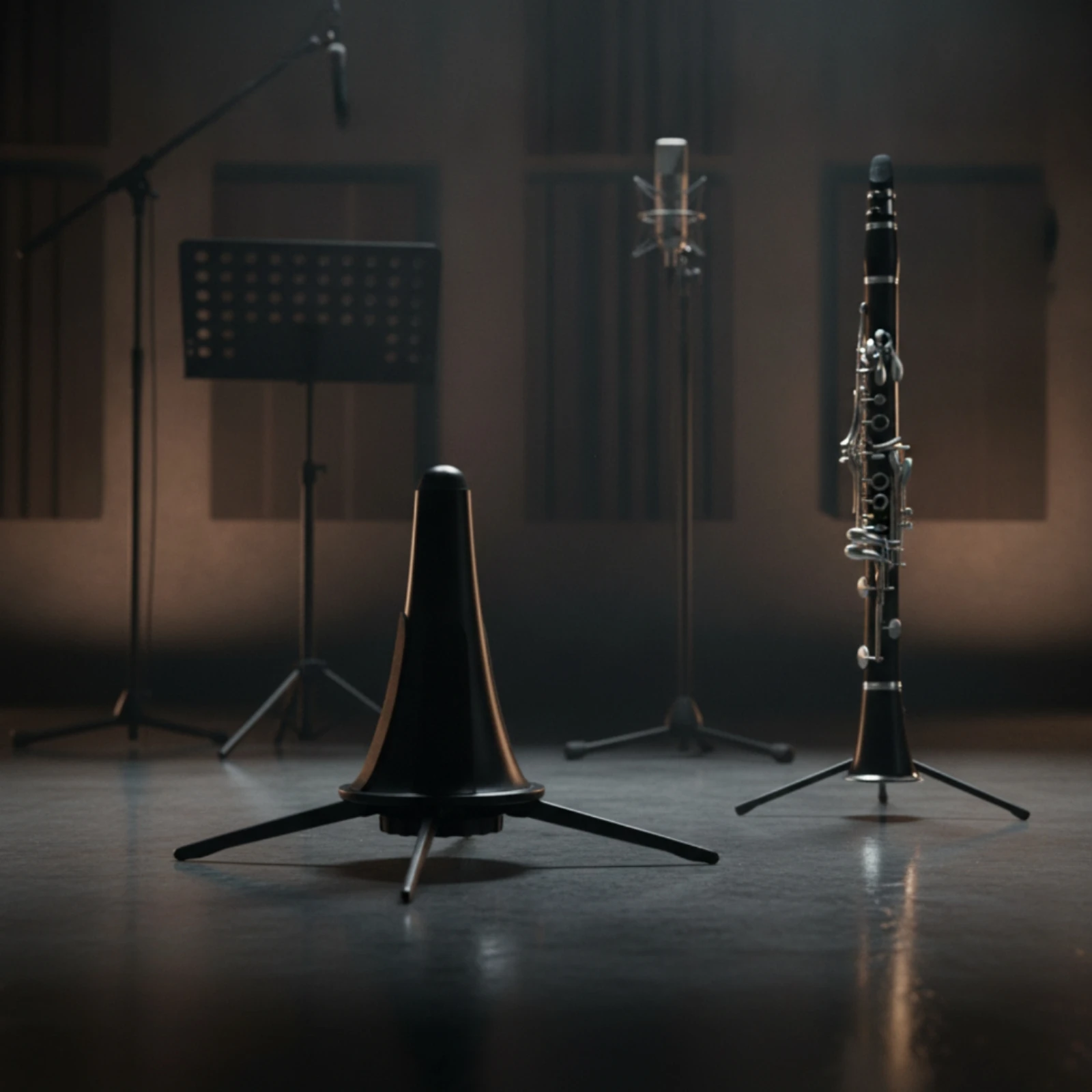 Clarinet Stand Compact Clarinet Floor Stand Accessory Stable Easy to Store for Clarinetists, Practice Room, Music Studio