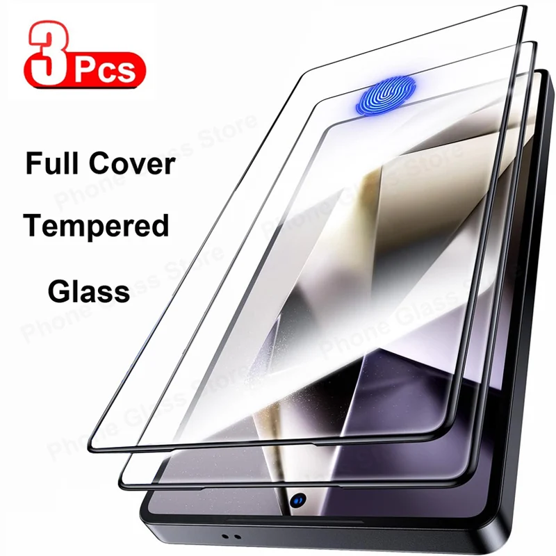 

3Pcs Full Cover Tempered Glass For Samsung Galaxy S26 S25 S24 Ultra S24 S25+Plus Protective Screen Protector Glass Film