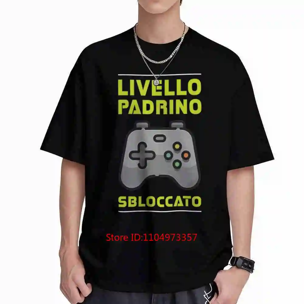 Livello Padrino Sbloccato Regalo Zio Battesimo Short Sleeve Tee 100% Cotton T-Shirt