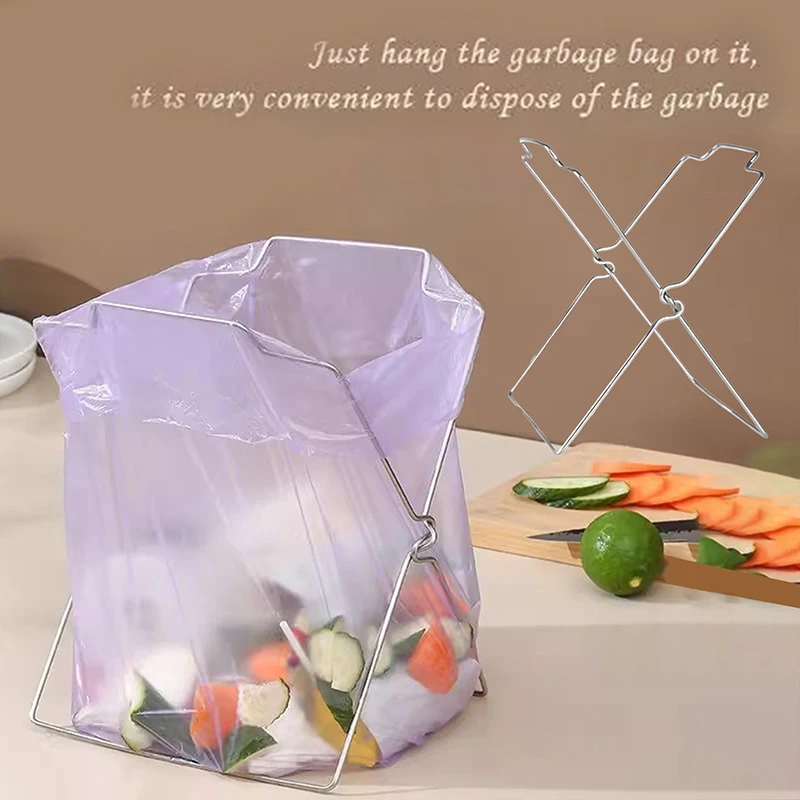 Multifunctional Outdoor Household Garbage Rack Foldable Kitchen Debris Storage Rack Kitchen Fresh-keeping Bag Holder