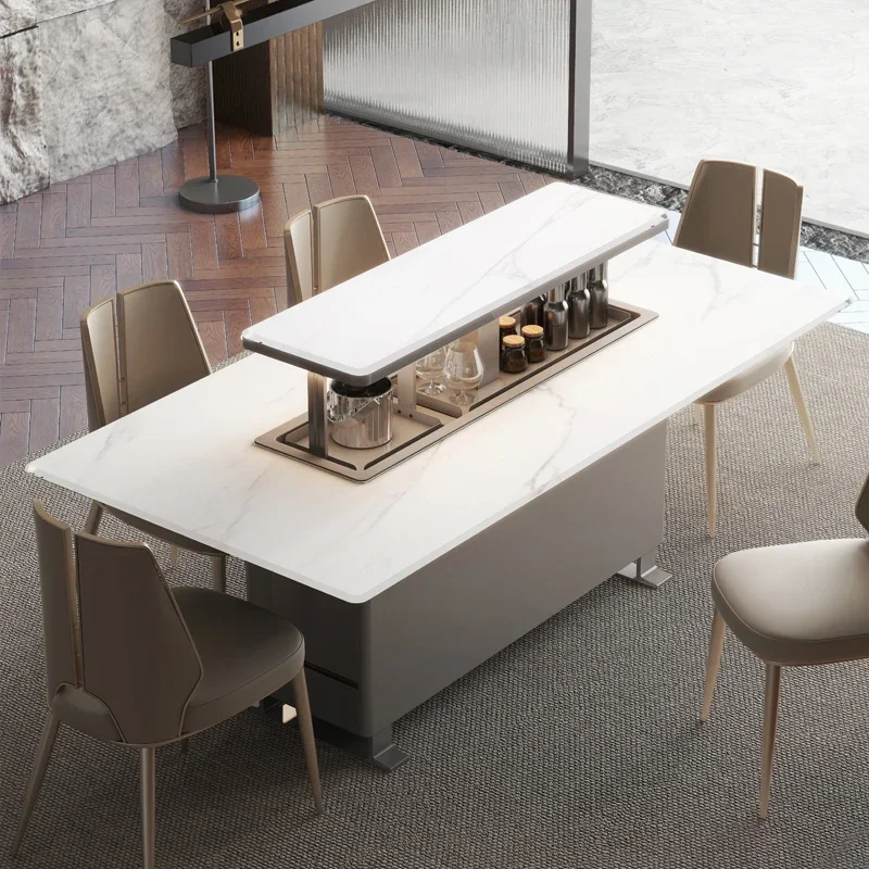 

Modern tempered glass top dining table Refrigerator Luxury restaurant Smart home furniture