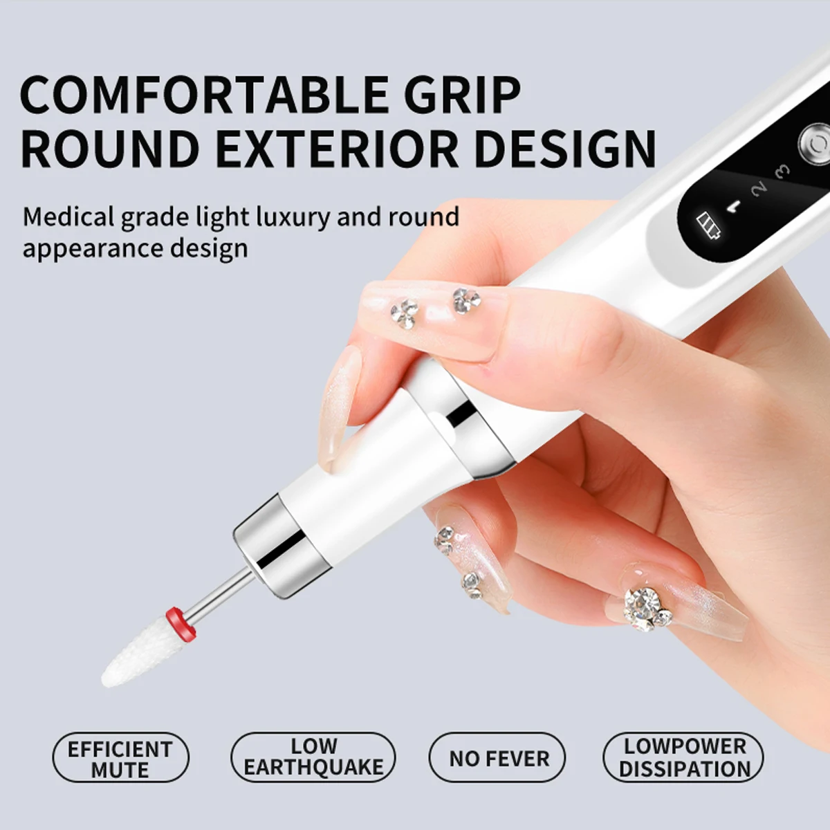 1PC Electric Nail Polisher Home Polishing Dead Skin Removal Manicure Machine 6 types of grinding head