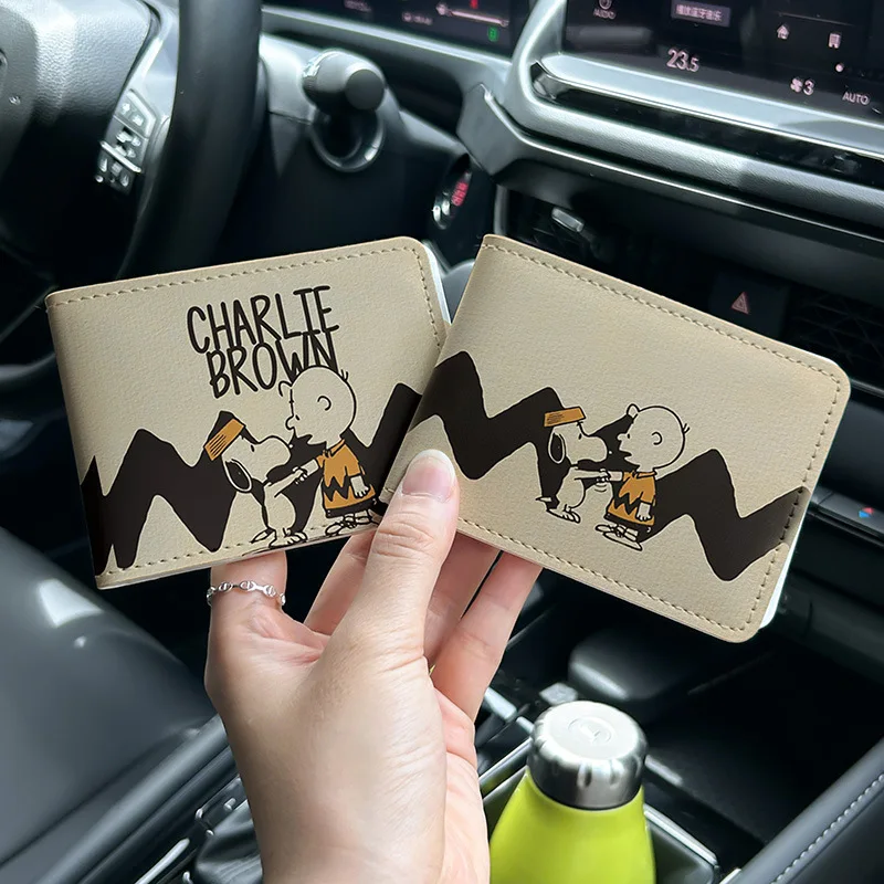 Snoopy Cute Cartoon Driver License Cover Two In One Driving License & Vehicle Registration Card Holder Leather Document Wallet