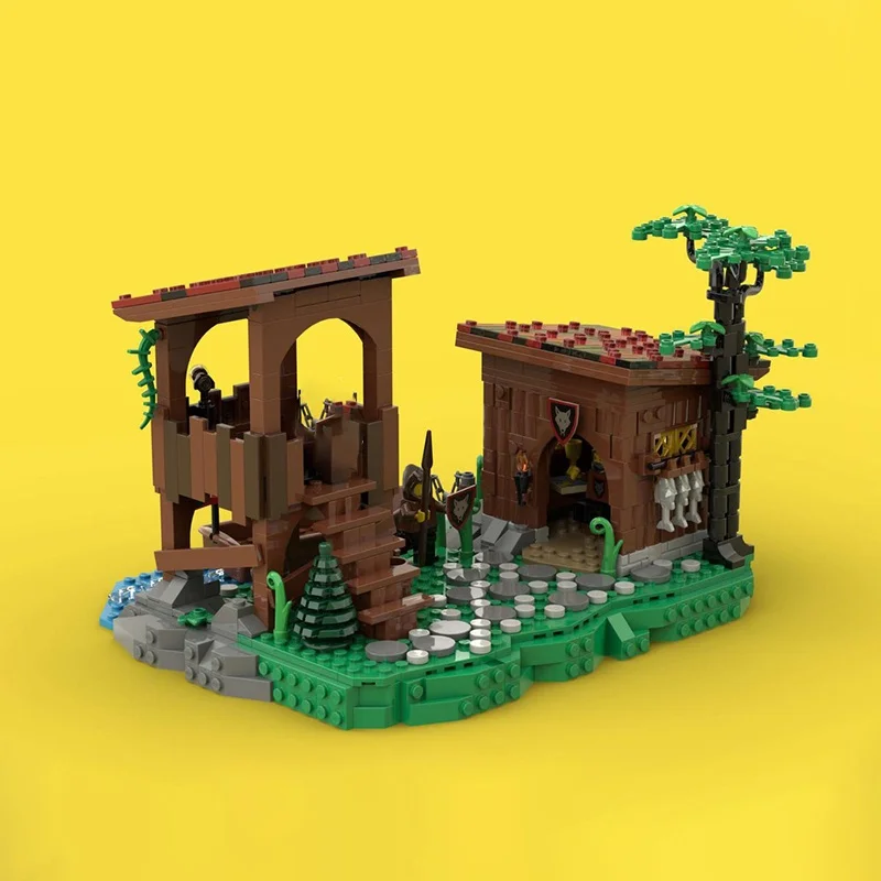 799 stücke MOC Wolfpack Verstecken Schloss Wolfpacked Modell Bausteine Architektur DIY Weihnachten Geschenke Idee Spielzeug Bildung Ziegel Kinder