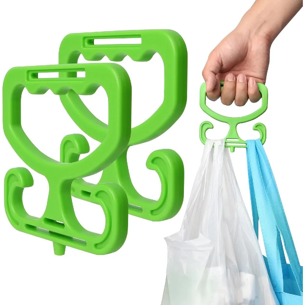 6 Pack Grocery Bag Handle Carrier, Plastic Shopping Bag Holder for Hands, Lightweight Portable Bag Carrier for Daily Shopping and Outdoor Use (Random Color)