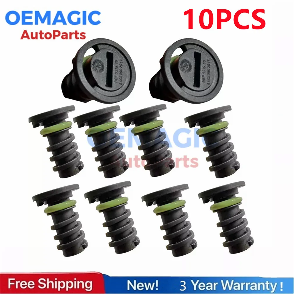 10Pcs Green Black Rubber Ring Engine Oil Pan Drain Screw Plug Plastic A0029902017 0029902017 for Mercedes-Benz C63 AMG S550 S550