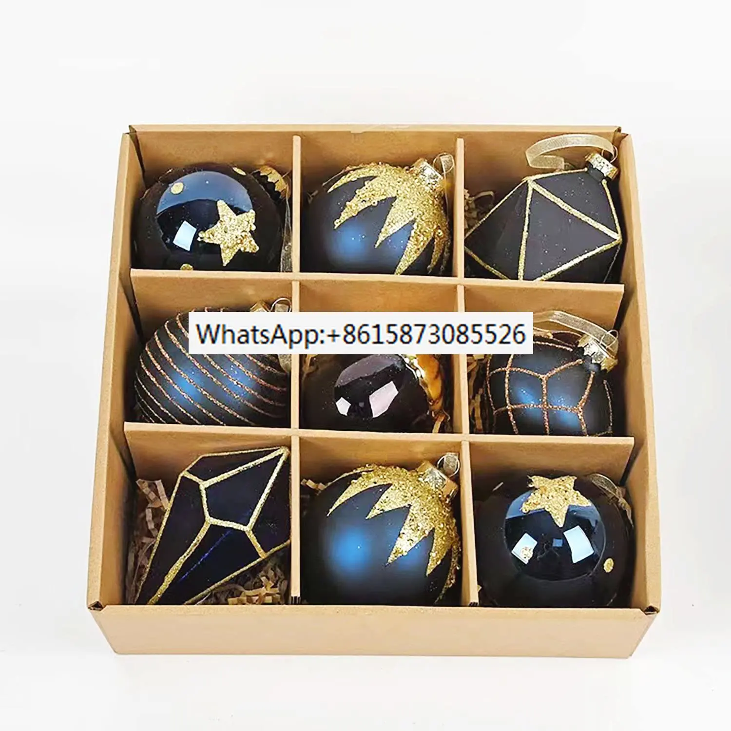 

Blue Christmas Glass Balls Ornaments for Cristmas Tree Vintage Elegant Christmas Spheres For Home New Year Decorations 2023