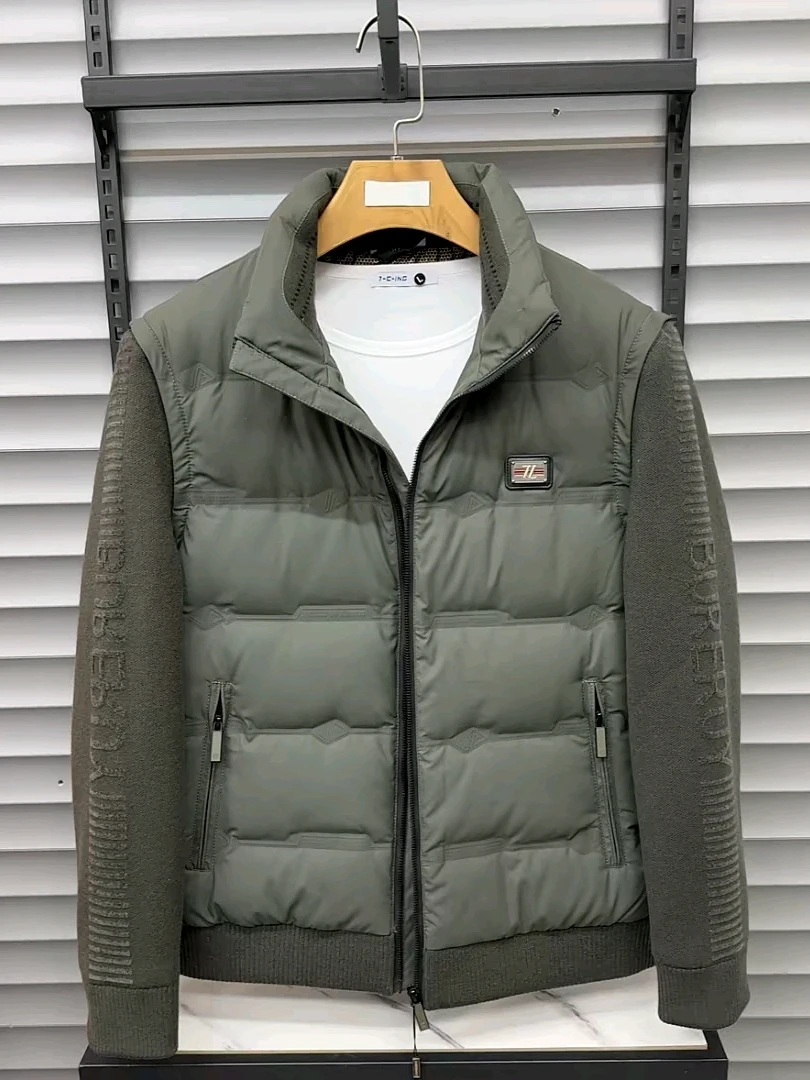 

Men's Stand Collar down Jaet Knitted Sve Two-Way Wearable Coat Autumn Winter New Arrival Casual Sle Stand Fit