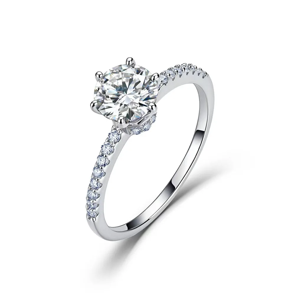 Apexelle Brand Luxury Jewelry 925 Sterling Silver Rings For Woman Moissanite Ring Wedding Bands GRA Certificated Fine Jewelry