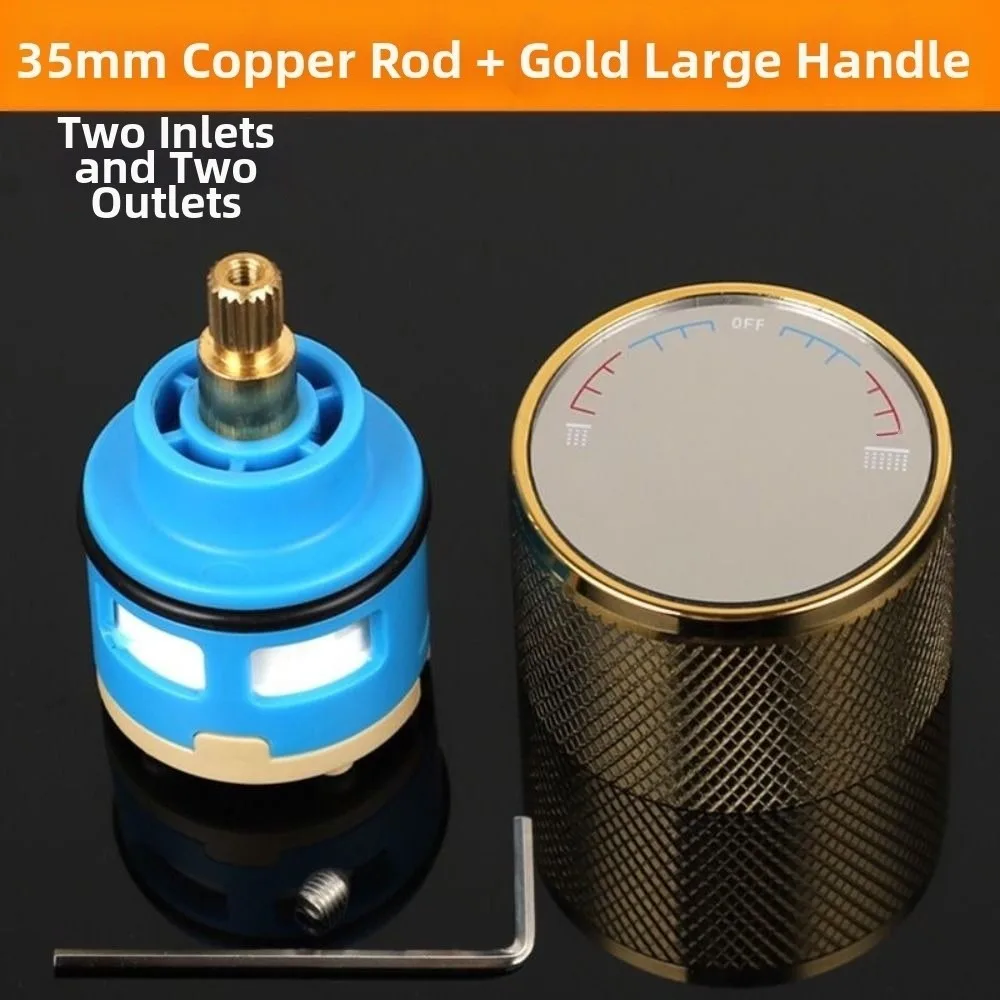 

35mm Size Faucet Valve Core 2 Way Watersaving Faucet Cartridge Hot/Cold Water Double Output Mixed Shower Switch Bathroom Sink