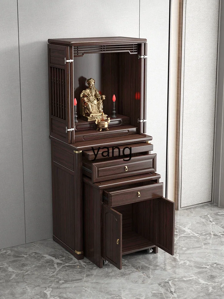 CX New Chinese Style Solid Wood with Door Buddha Niche Altar Rosewood Clothes Closet Household Buddha Shrine Guanyin Altar