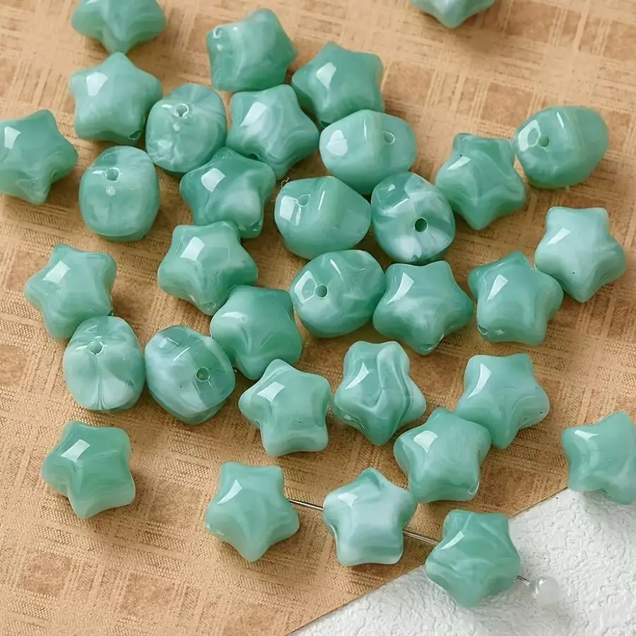 1/5/10/20/50/100pcs [Oil Painting Stars] s 11Mm Gradient Star Resin Beads Stringing Beads Star Loose Beads Necklace Bracelet Pho