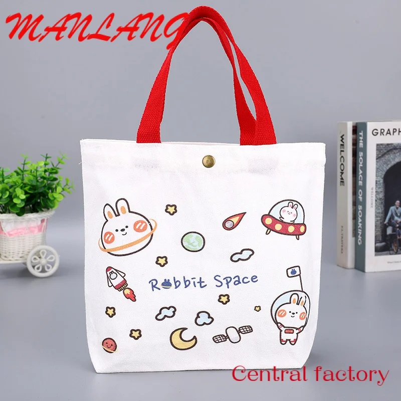 Xianghui borsa in cotone con logo stampato personalizzato design nero bianco rosa colore naturale 100% tela di cotone tote bag con cerniera