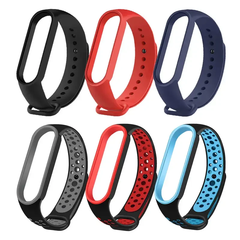 샤오미 미밴드 7 실리콘 스포츠 시계줄, 미밴드 5 6 NFC 교체용 팔찌 스트랩