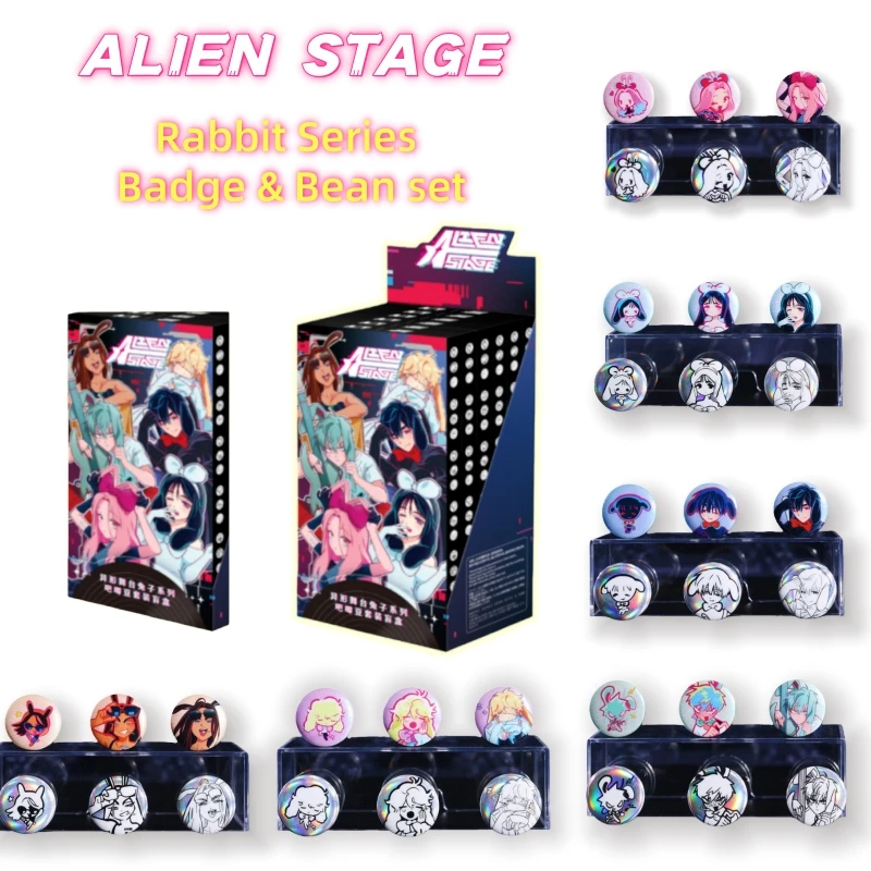 

Новый популярный оригинальный набор значков и фасоли серии Alien Stage Rabbit - слепая коробка, аниме, периферийное украшение, коллекционная игрушка, подарок-сюрприз
