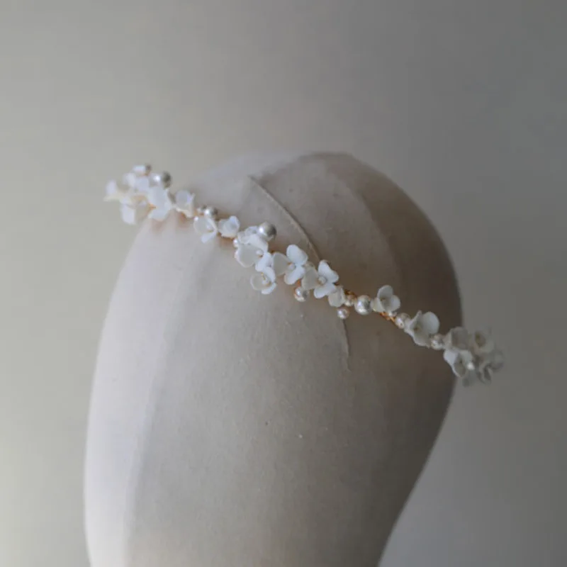 

Floralbride Handmade Luxury Rhinestones Freshwater Pearls Clay Flower Bridal Tiara Wedding Bridesmaids Crown Women Hair Jewelry