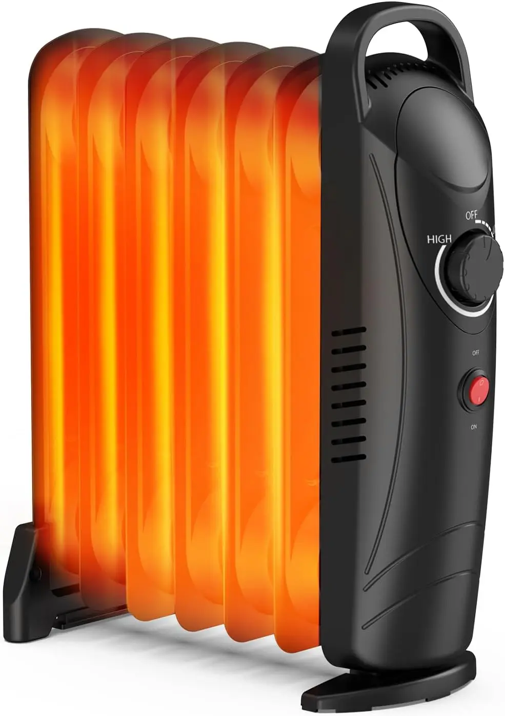 

700W Oil Heater, Black, Silent Radiator with Thermostat & Overheat Protection for Bedroom or Office