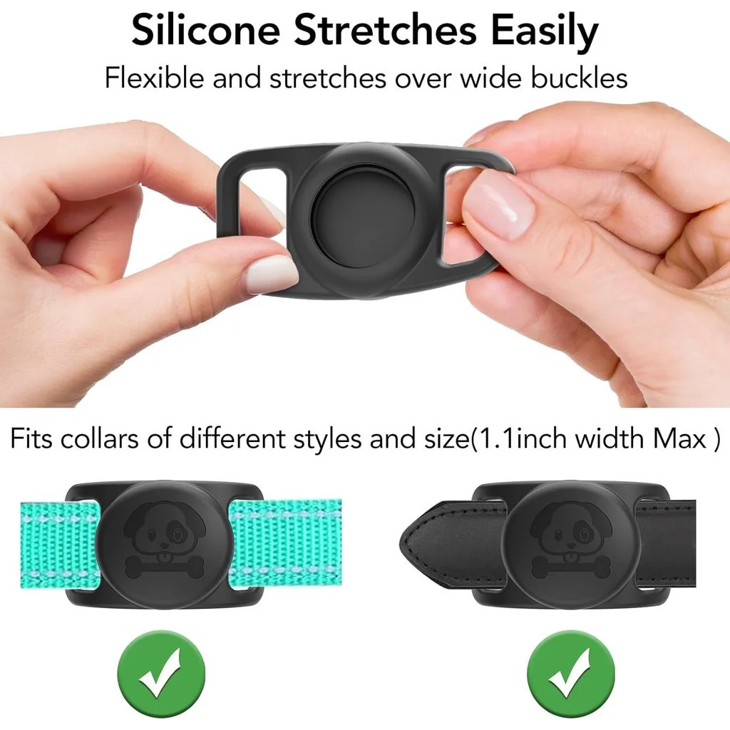 AirTag Cat Collar Holder Air Tag Silicone AirTags Dog Collar Tags ChainA GPS Item Finders Accessories Waterproof Protective Case