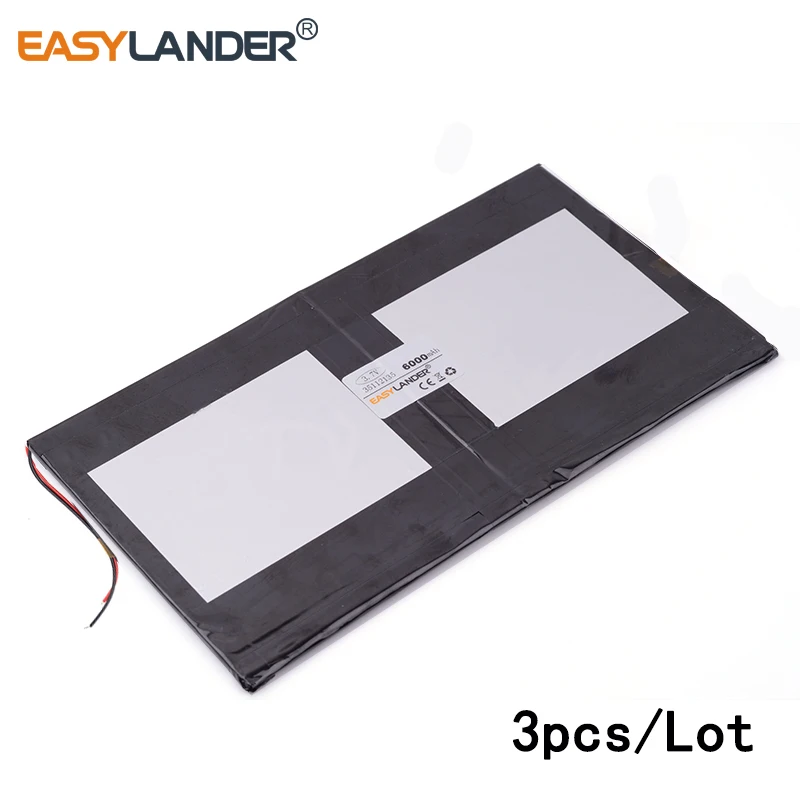 

3pcs/Lot 3.7V 6000mAh 35112135 polymer lithium ion /Li-ion battery for Sanei N10 Ampe A10 Quad Core HKC T90 Dual Core tablet pc