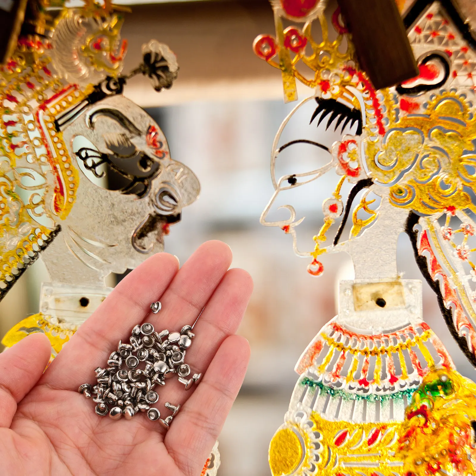 

100 шт. серебристых комбинированных шарнирных заклепок для теневых кукол, для изготовления кукол своими руками, рукоделия, набор подвижных шарниров