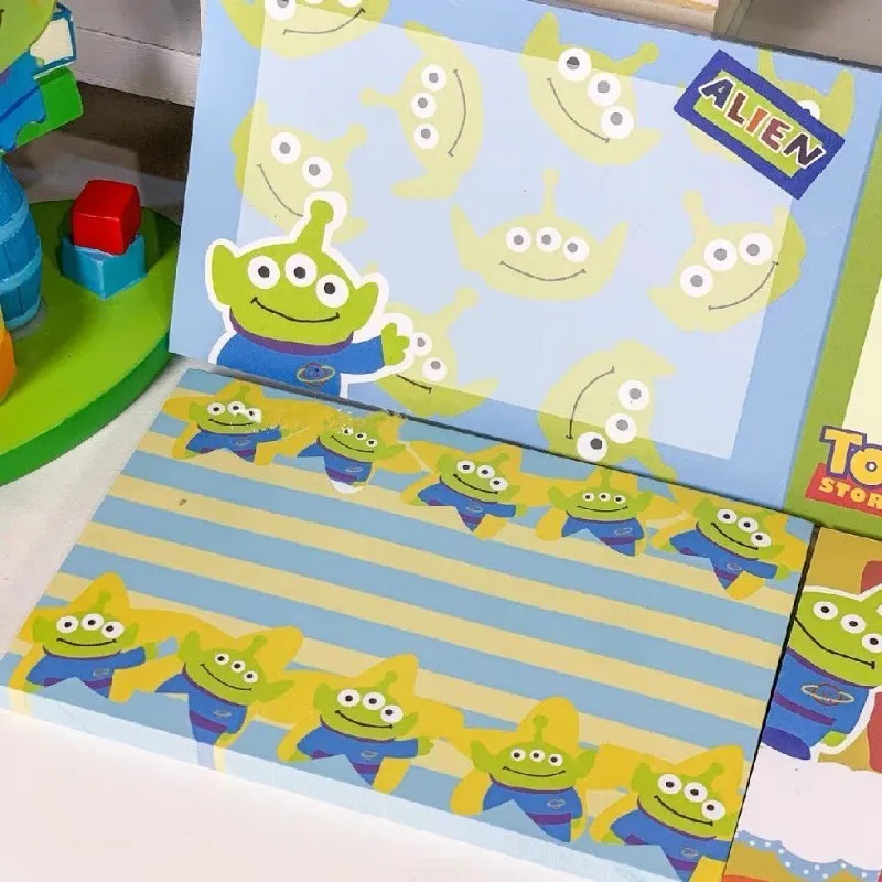 50Pcs Cute Toy Story Alien No Adhesive Memo Pad Cartoon Thicken Tearable Memo Sticky Note Office Accessories Kawaii Stationery