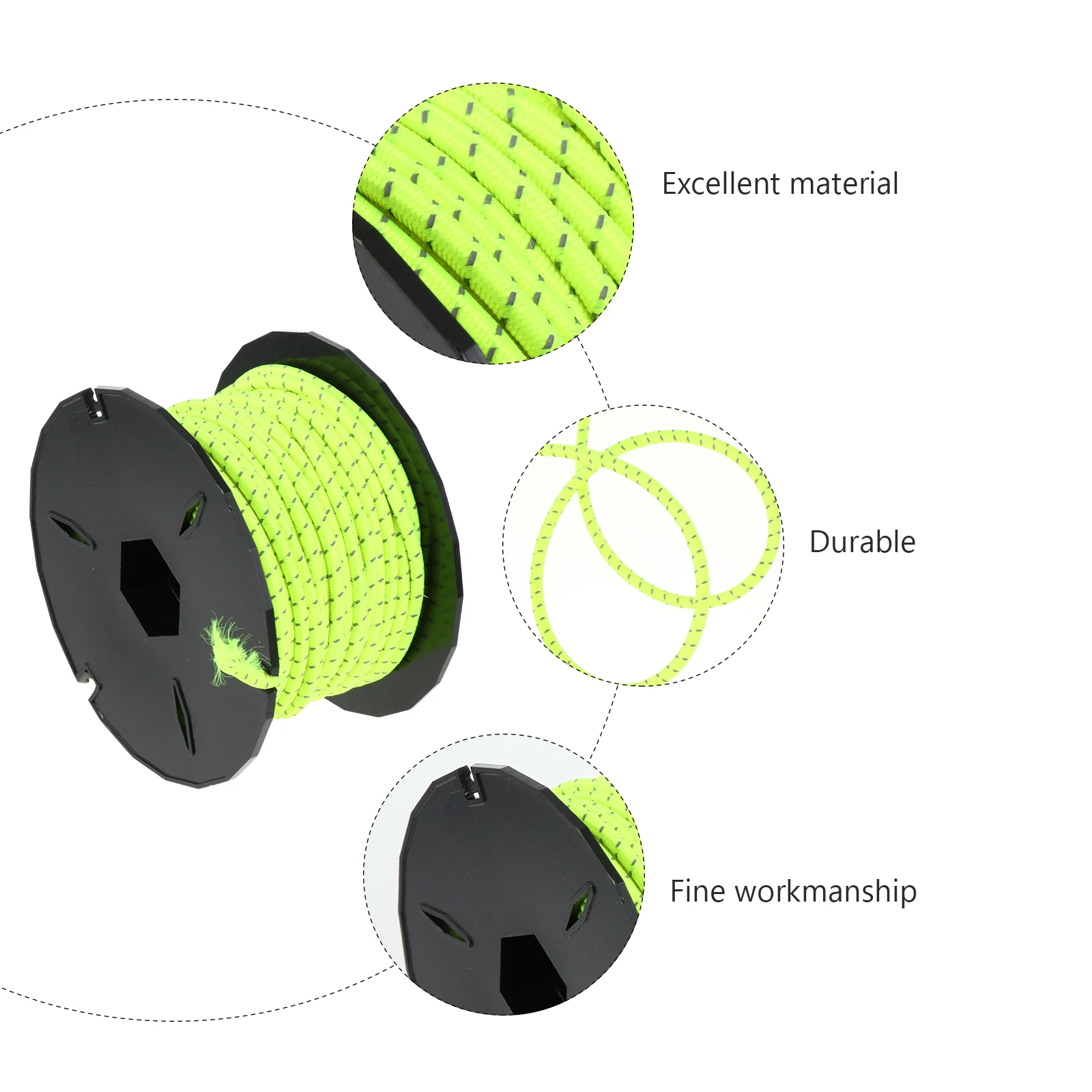 

15 Reflective Elastic Rope Camping Accessories Tent Guyline Fluorescence