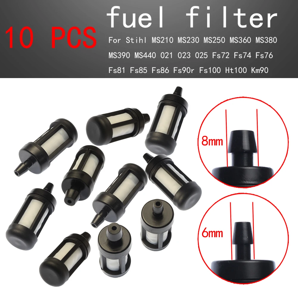 Chainsaw Fuel Filters 6mm/8mm For Fs72 Fs74 Fs76 Fs81 Fs85 Fs86 Fs90r Fs100 Ht100 Km90 Chain Saw